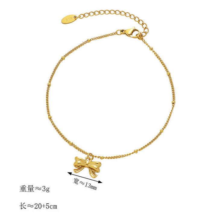 Ladies ankle bracelet with elegant bow pendant Nin Boutique