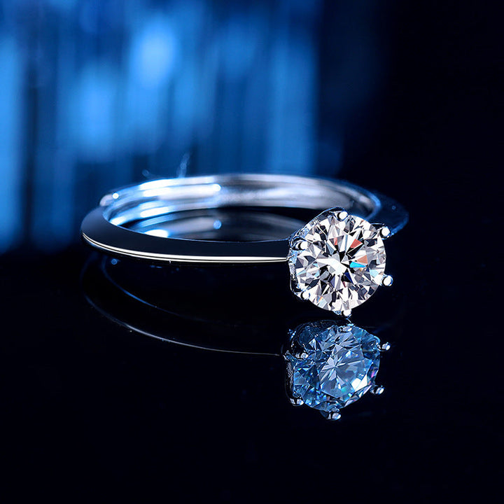 Women's ring with sparkling solitaire and elegant setting Nin Boutique