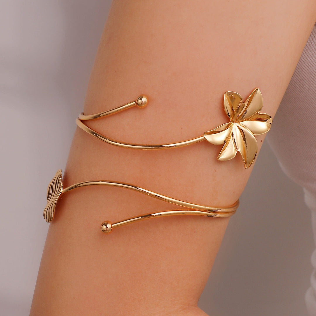 Women Open Cuff with Floral Accents Nin Boutique
