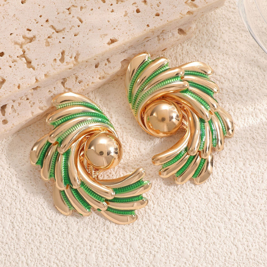 Ladies earrings with ornate wave pattern Nin Boutique