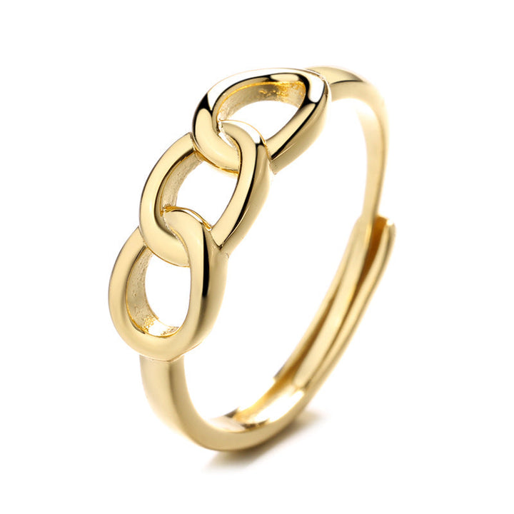 Women's ring with modern chain design and glossy surface Nin Boutique