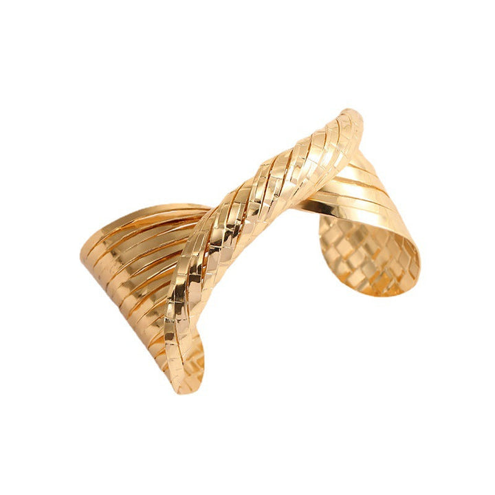 Women's Open Bangle with Artistic Fold Design Nin Boutique