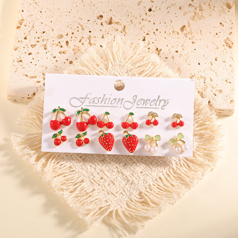Women’s Earrings Set with Fruity Design Nin Boutique