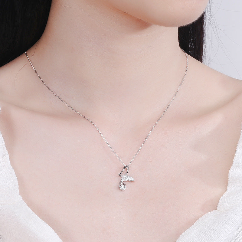 Women’s necklace with romantic heart and moon pendant Nin Boutique