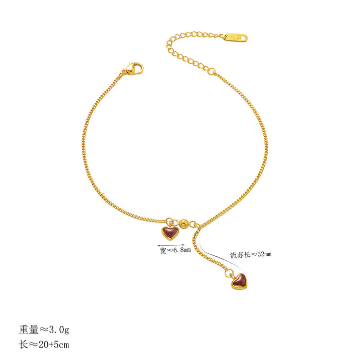 Women's ankle bracelet with heart-shaped charms Nin Boutique