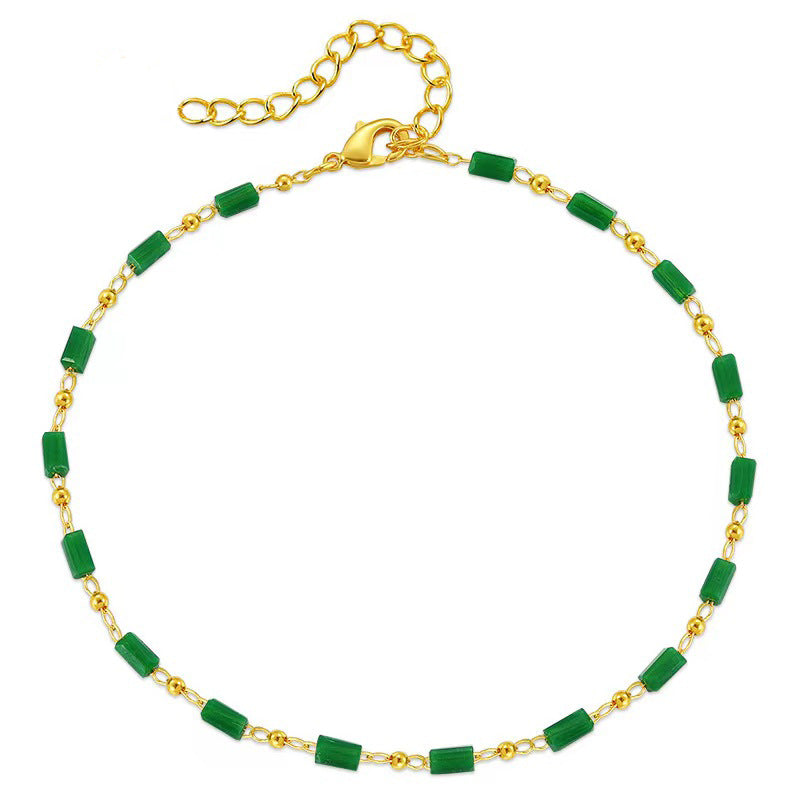 Ladies ankle bracelet made of fine materials with colorful beads Nin Boutique