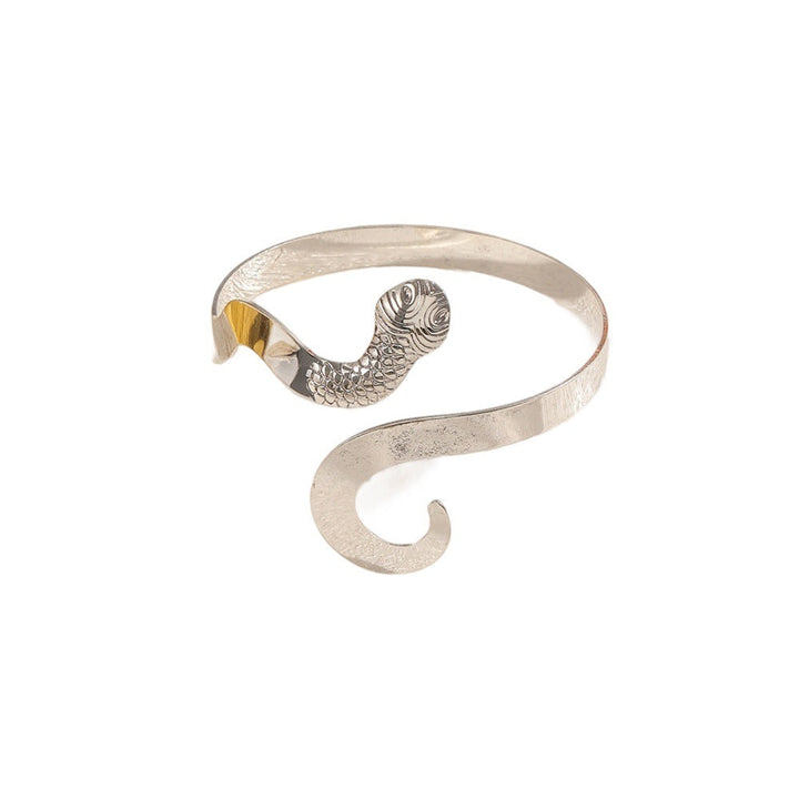 Ladies Open Bangle with ornate fish motif Nin Boutique