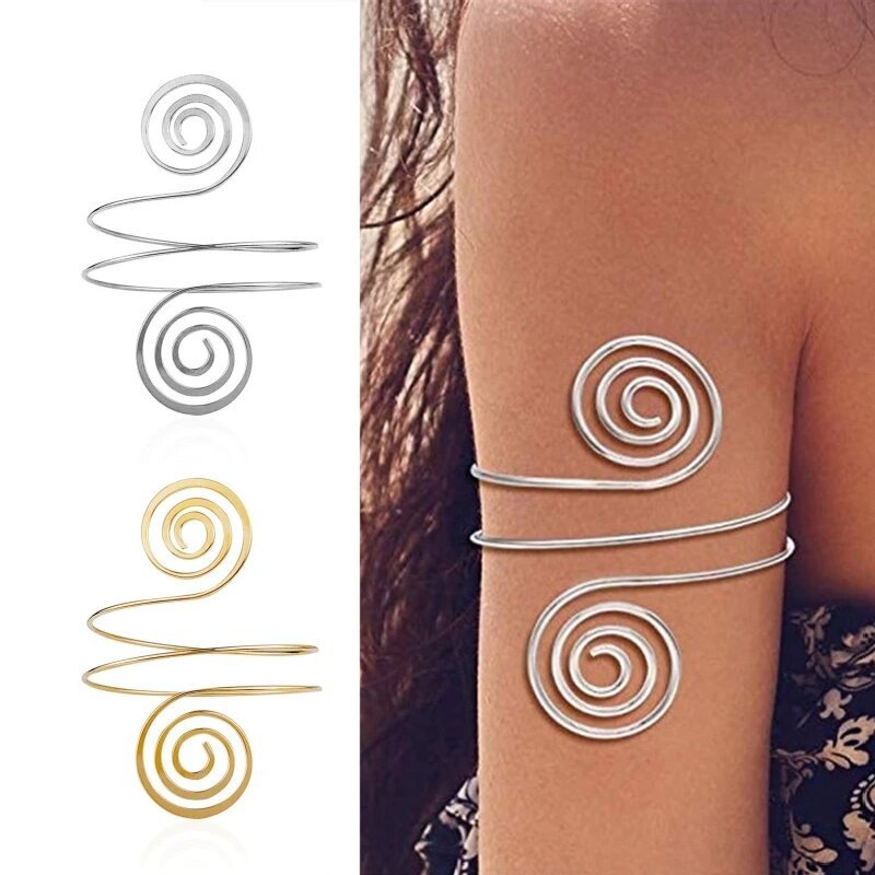Women's Open Bangle in Artistic Spiral Pattern Nin Boutique