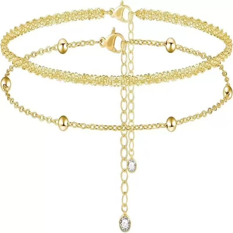 Ladies elegant ankle bracelet with sparkling zirconia elements Nin Boutique