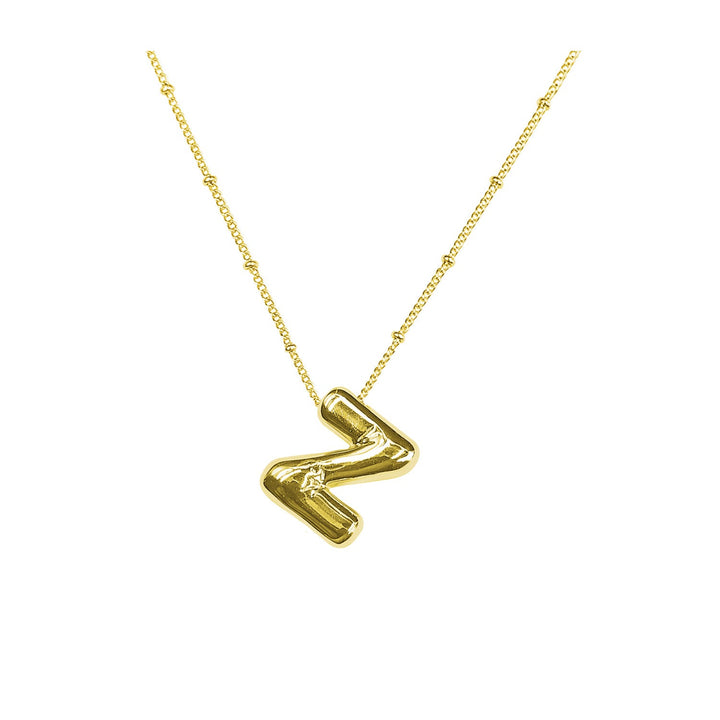 Women's necklace with a curved minimalist pendant and high-quality link chain Nin Boutique