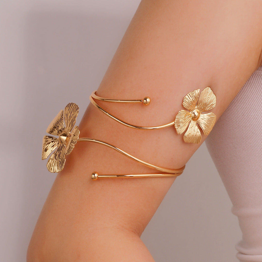 Women Open Cuff with Floral Accents Nin Boutique