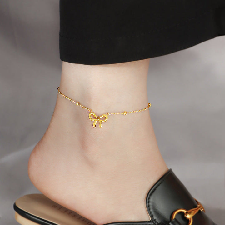 Women’s ankle bracelet with charming butterfly pendant Nin Boutique