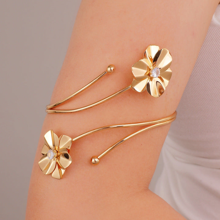 Women Open Cuff with Floral Accents Nin Boutique