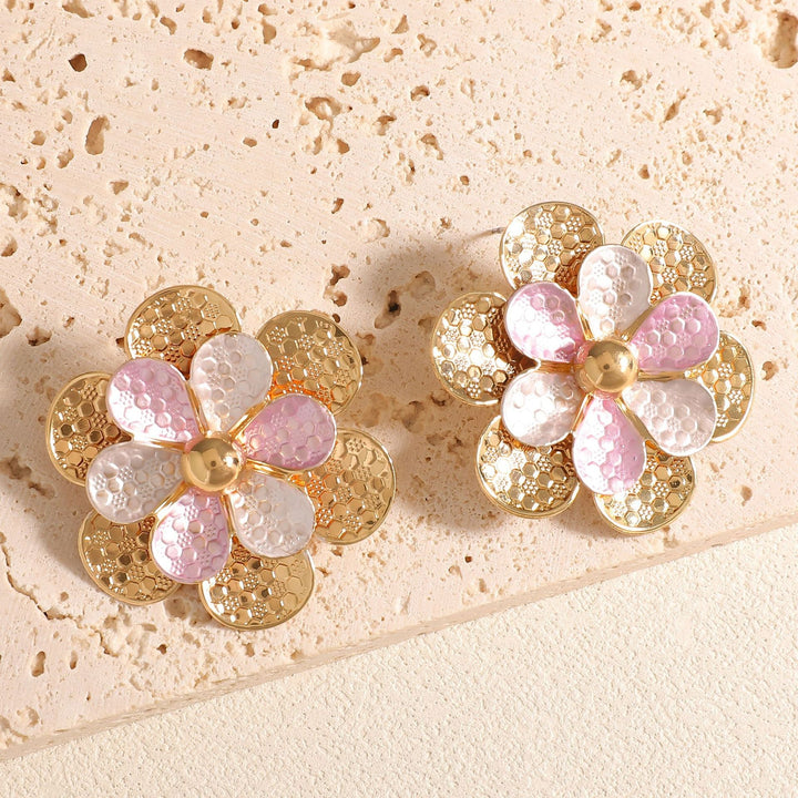 Ladies earrings in artistic floral pattern Nin Boutique