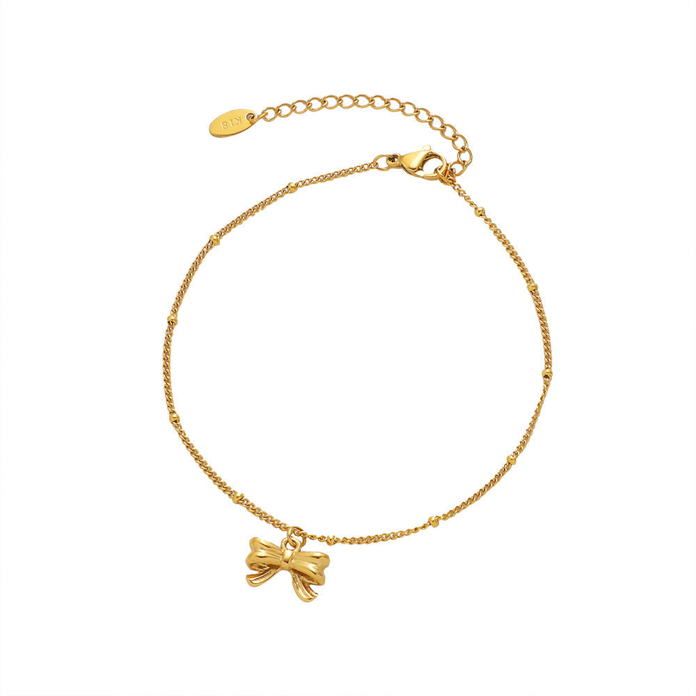 Ladies ankle bracelet with elegant bow pendant Nin Boutique