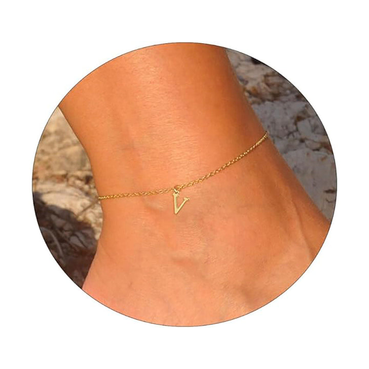 Women's ankle bracelet with personalized initial Nin Boutique
