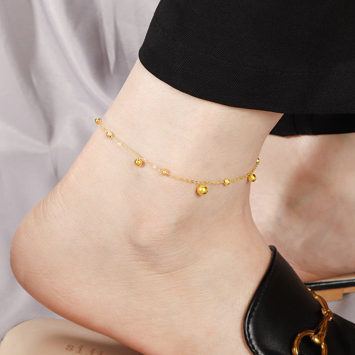Ladies delicate anklet with elegant ball design Nin Boutique