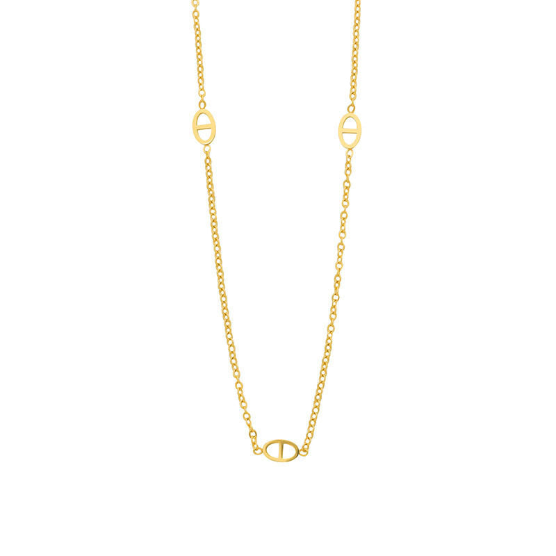 Women's necklace with filigree oval design and modern elements Nin Boutique
