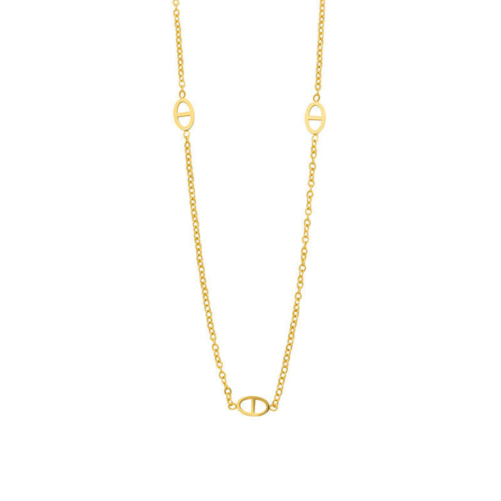 Women's necklace with filigree oval design and modern elements Nin Boutique