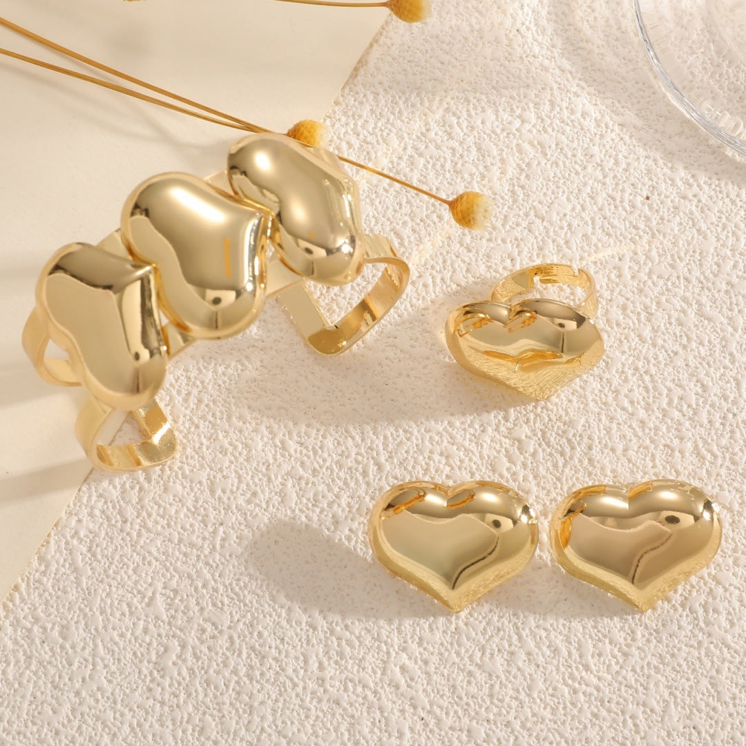 Women Open Cuff Bracelet with High-Quality Heart Design Nin Boutique
