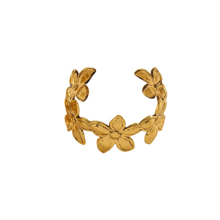 Women's Open Bracelet with Floral Motifs and Artistic Design Nin Boutique