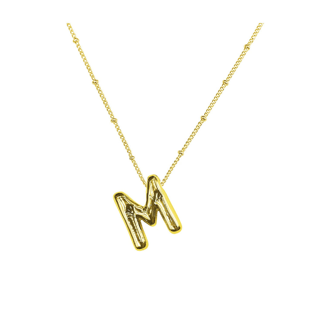 Women's necklace with a curved minimalist pendant and high-quality link chain Nin Boutique