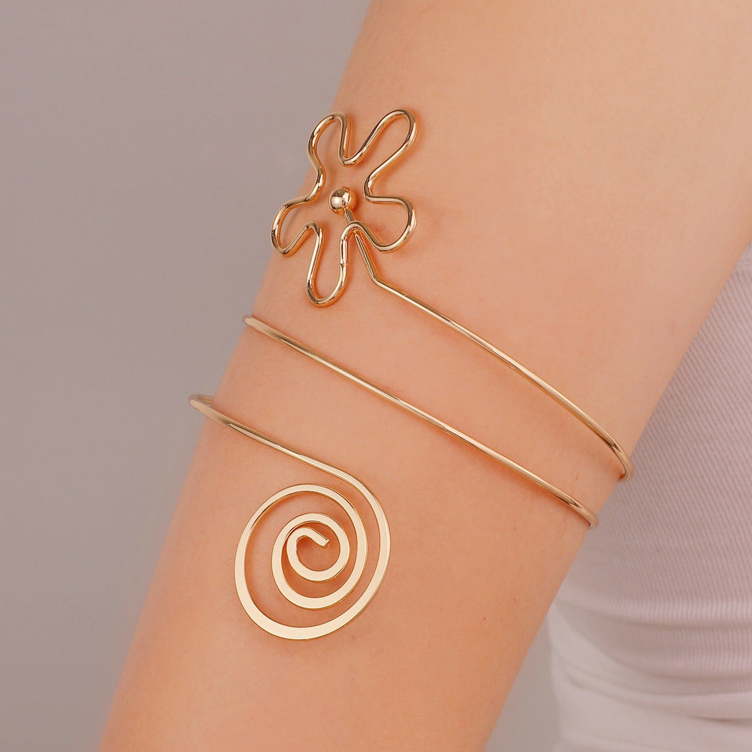 Women Open Cuff with Floral Accents Nin Boutique