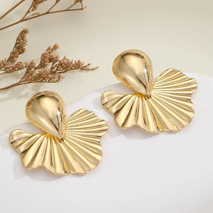 Women's earrings in modern ginkgo leaf design Nin Boutique