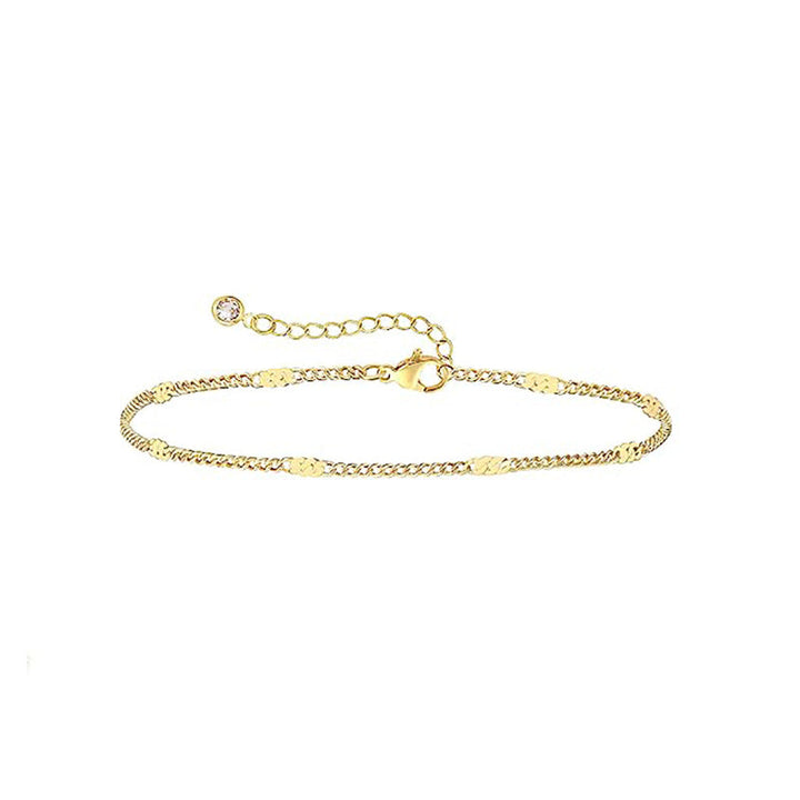 Women's delicate ankle chain set with fine links and sparkling zirconia details Nin Boutique