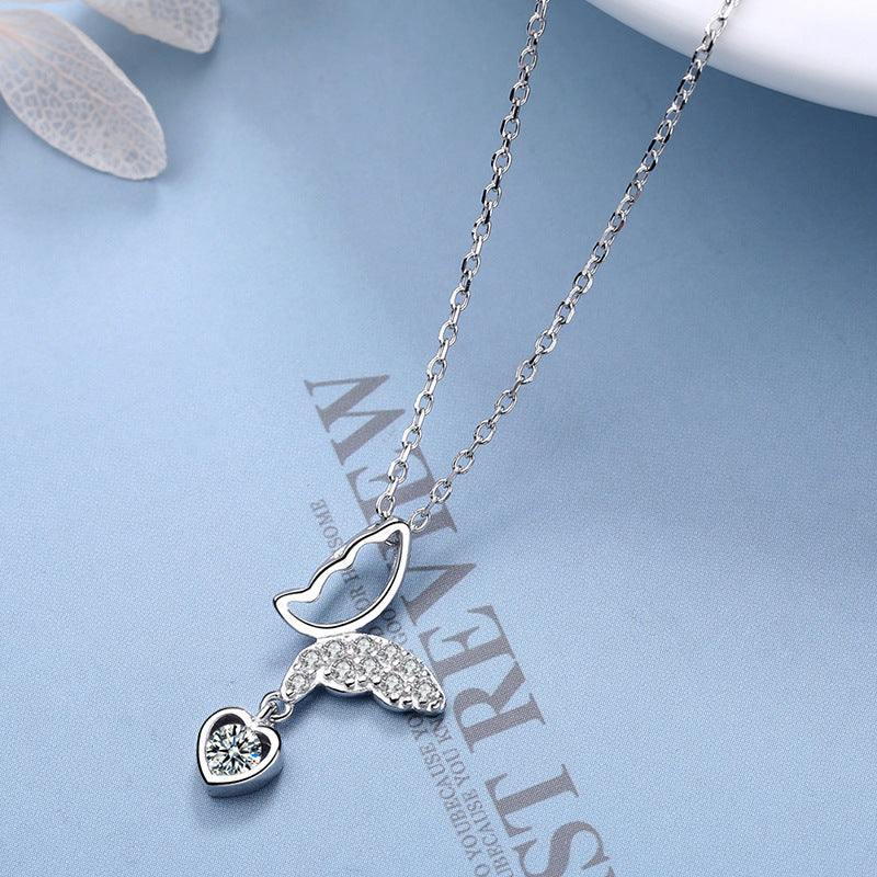 Women’s necklace with romantic heart and moon pendant Nin Boutique