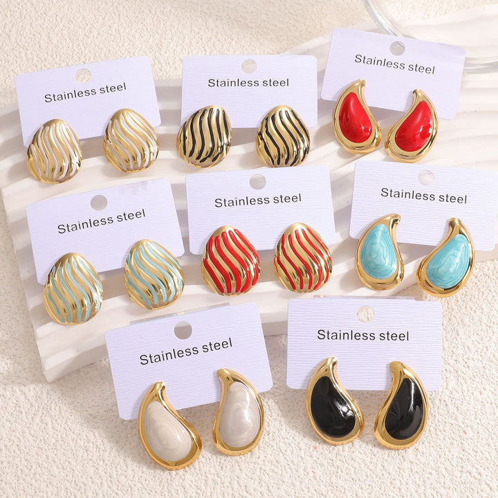 Women's earrings with intricate wave pattern Nin Boutique