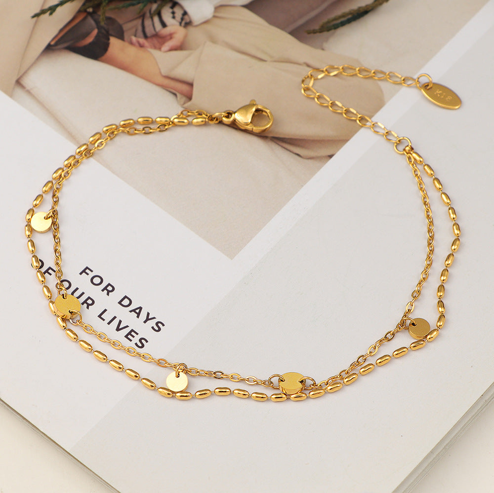Women's ankle bracelet with delicate pendants and intricate design Nin Boutique