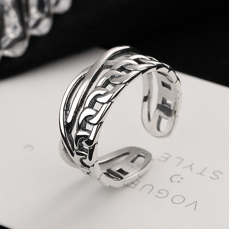 Women Adjustable Ring with Elegant Braided Pattern Nin Boutique