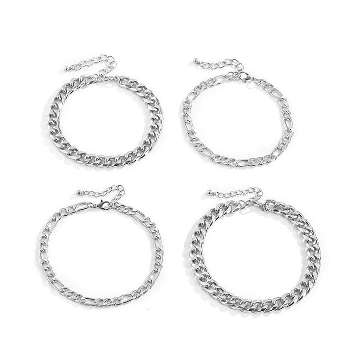 Ladies modern ankle bracelet with layered chain design Nin Boutique