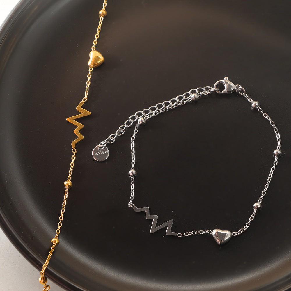 Women Heartbeat Charm Anklet Nin Boutique