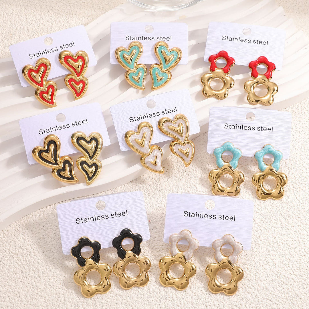 Ladies earrings in playful heart design Nin Boutique