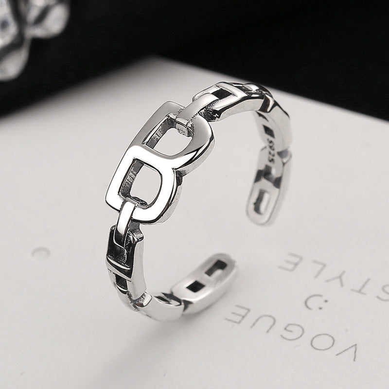 Women's Open Ring with Modern Design and Unique Symbol Nin Boutique