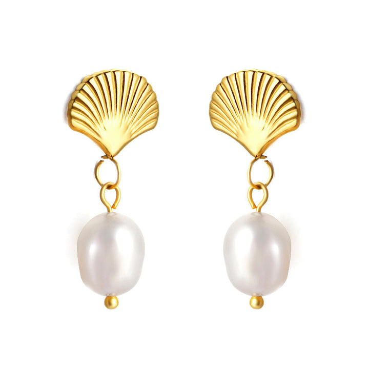 Women’s earrings with shell design and pearl Nin Boutique