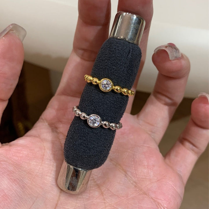 Women's ring with sparkling zircon and ball design Nin Boutique