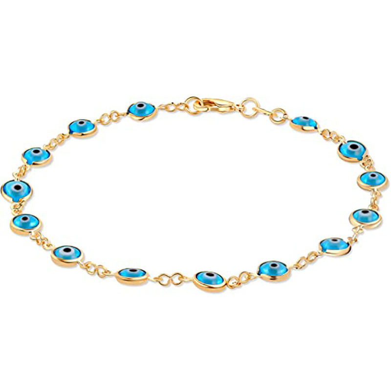 Ladies ankle bracelet with protective eyes and delicate design Nin Boutique