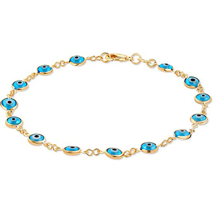 Ladies ankle bracelet with protective eyes and delicate design Nin Boutique