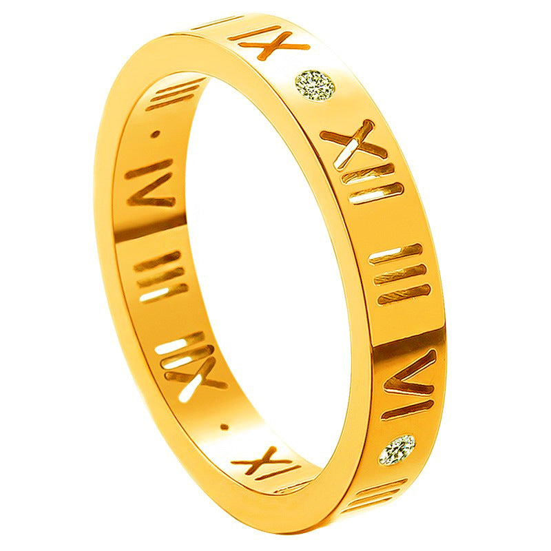 Women's ring with Roman numerals and sparkling zirconia Nin Boutique