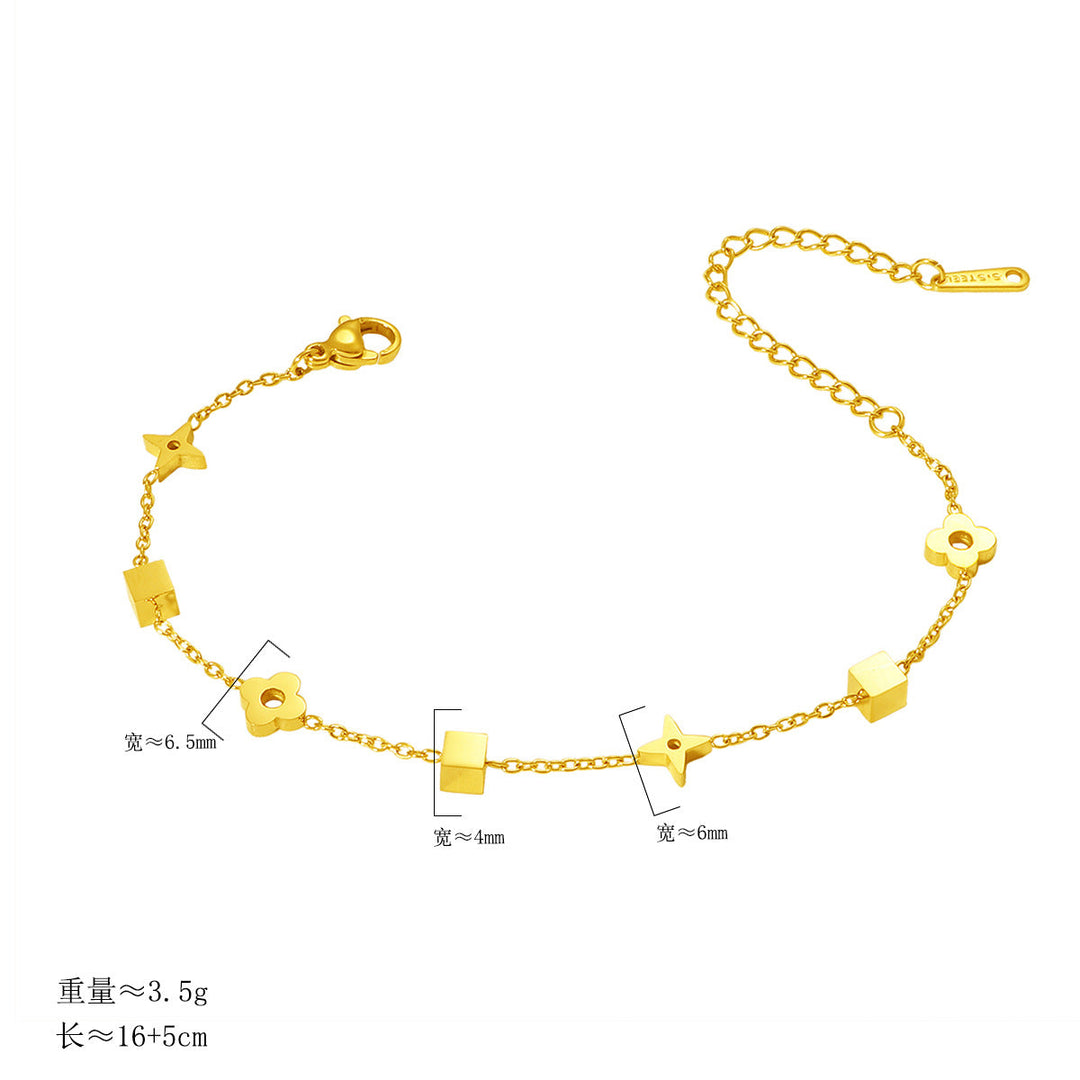Ladies fashionable ankle bracelet with geometric pendants Nin Boutique