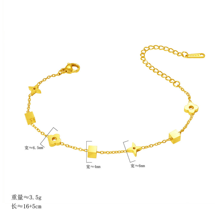 Ladies fashionable ankle bracelet with geometric pendants Nin Boutique