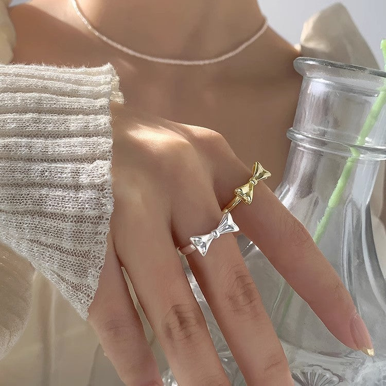 Women's Open Ring with Artistic Bow Design Nin Boutique