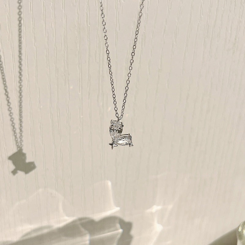 Women's delicate necklace with filigree butterfly pendant Nin Boutique