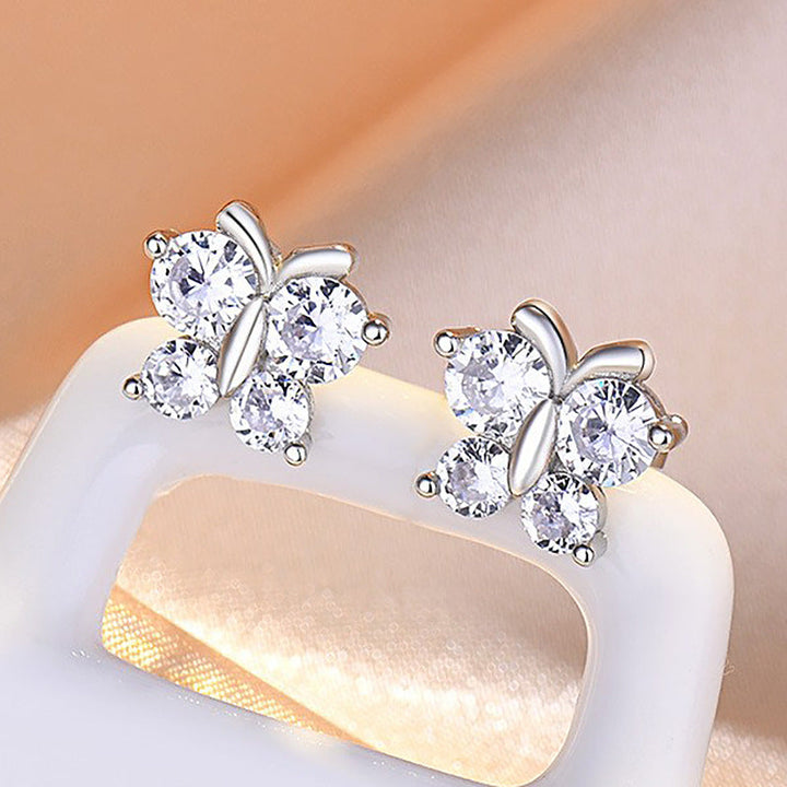 Ladies earrings in elegant butterfly design with sparkling zirconia Nin Boutique