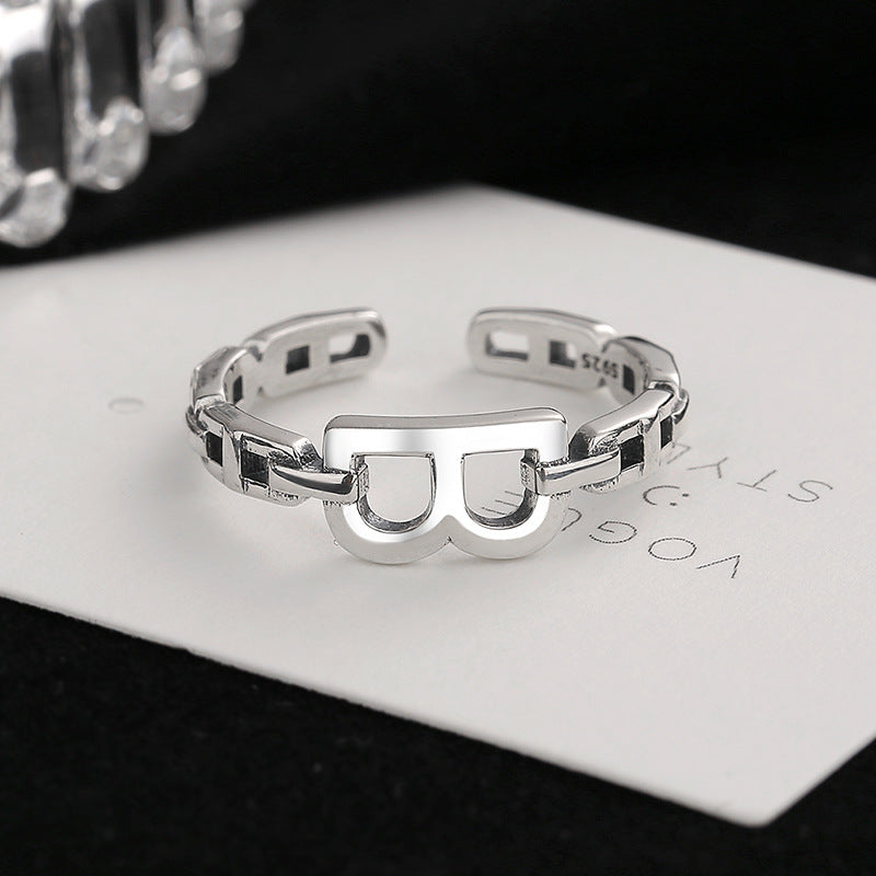 Women's Open Ring with Modern Design and Unique Symbol Nin Boutique