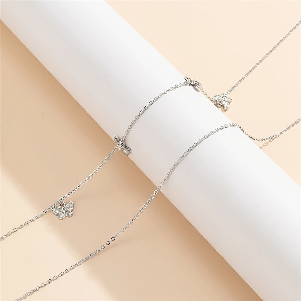 Women's delicate ankle bracelet with filigree butterfly design Nin Boutique