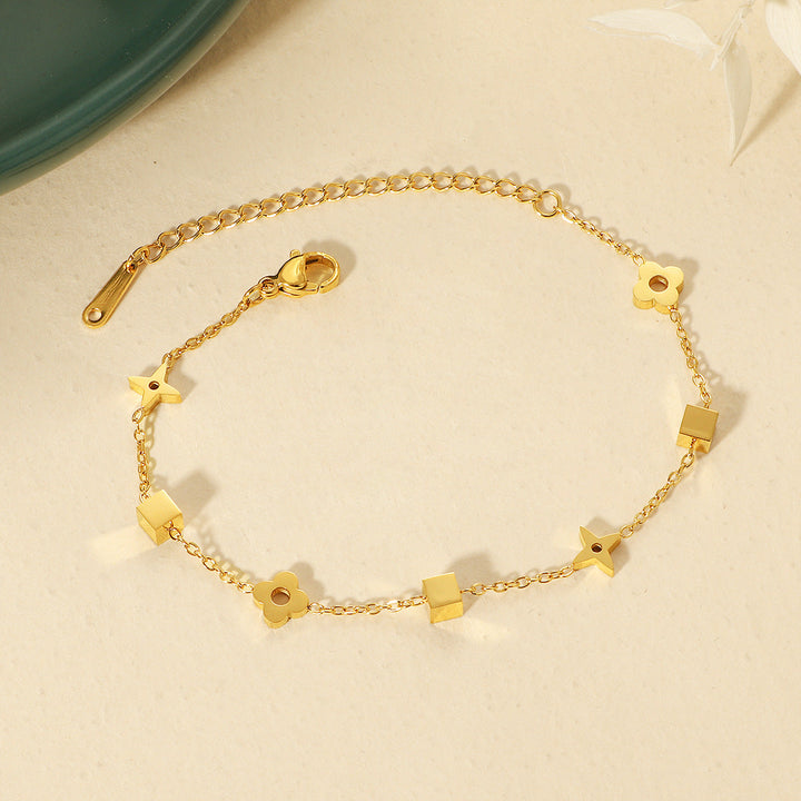 Ladies fashionable ankle bracelet with geometric pendants Nin Boutique